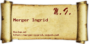Merger Ingrid névjegykártya